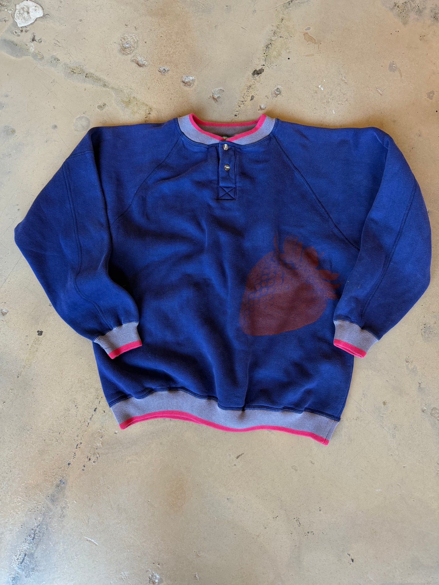 (L/XL) Blue Strawberry Sweatshirt