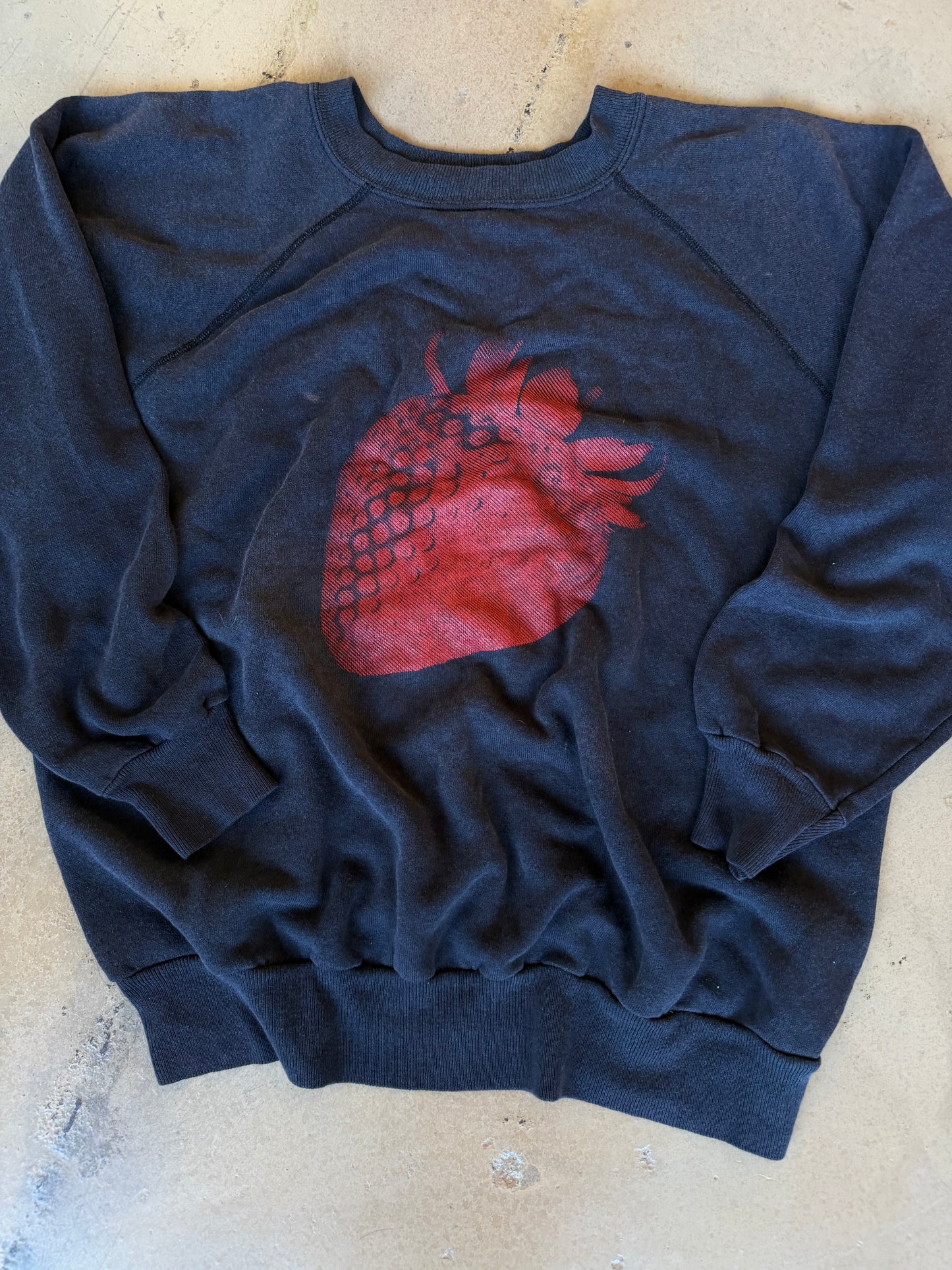 (M/L) Black Strawberry Sweatshirt