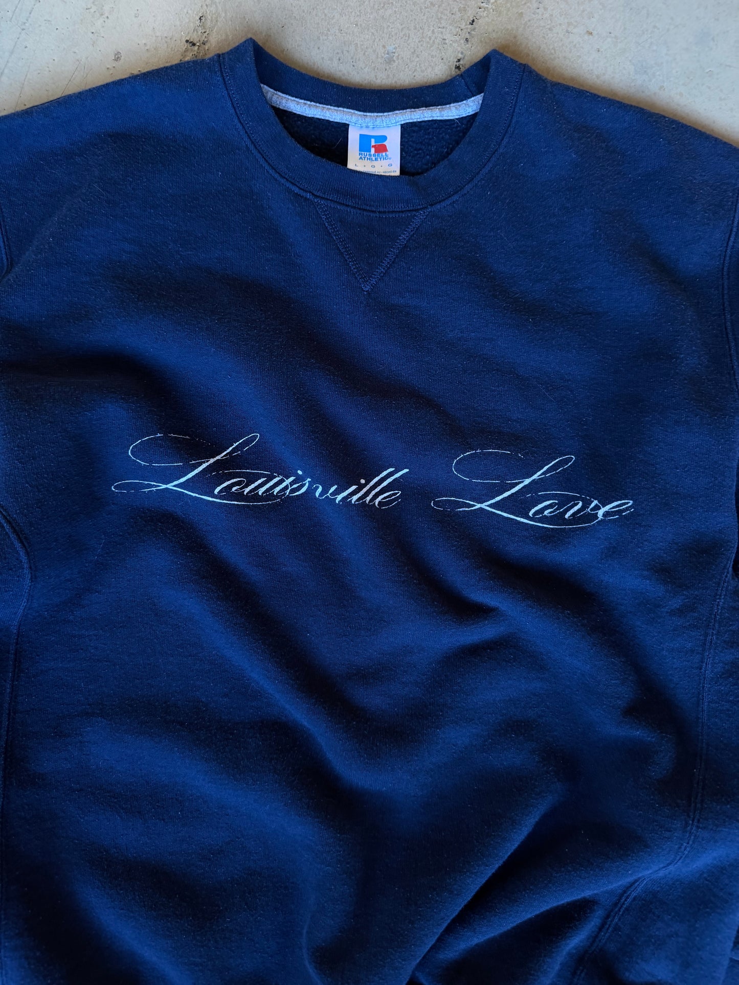 (L) Navy Script Sweatshirt