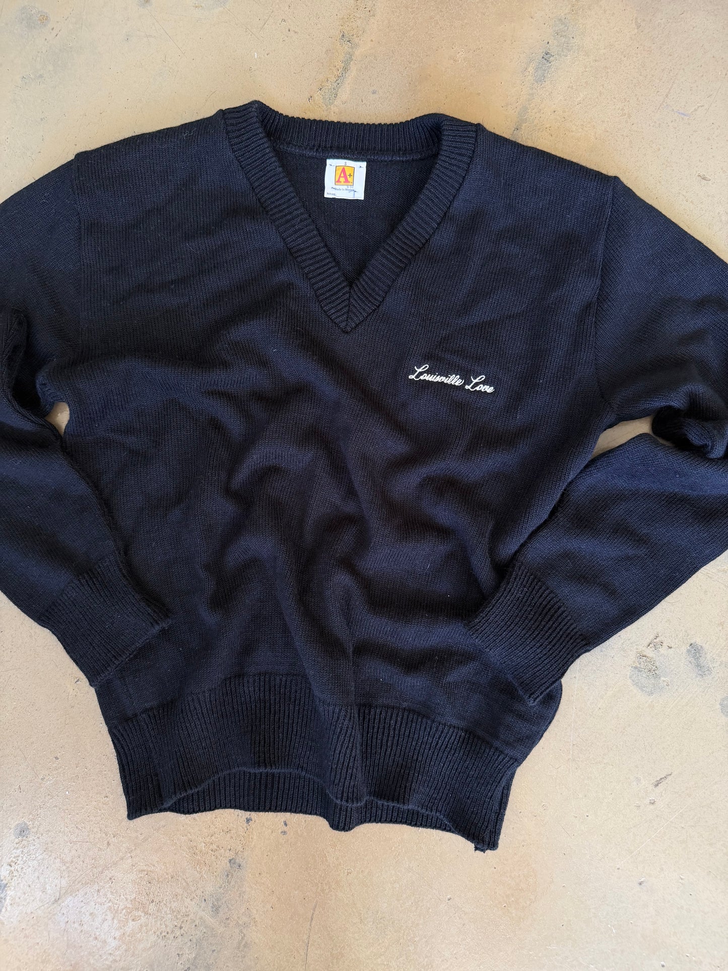 (S) Embroidered Black Sweater