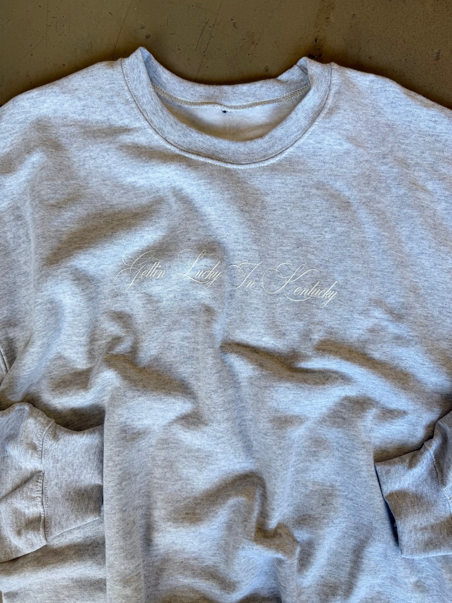 (M/L) Grey Gettin Lucky Sweatshirt