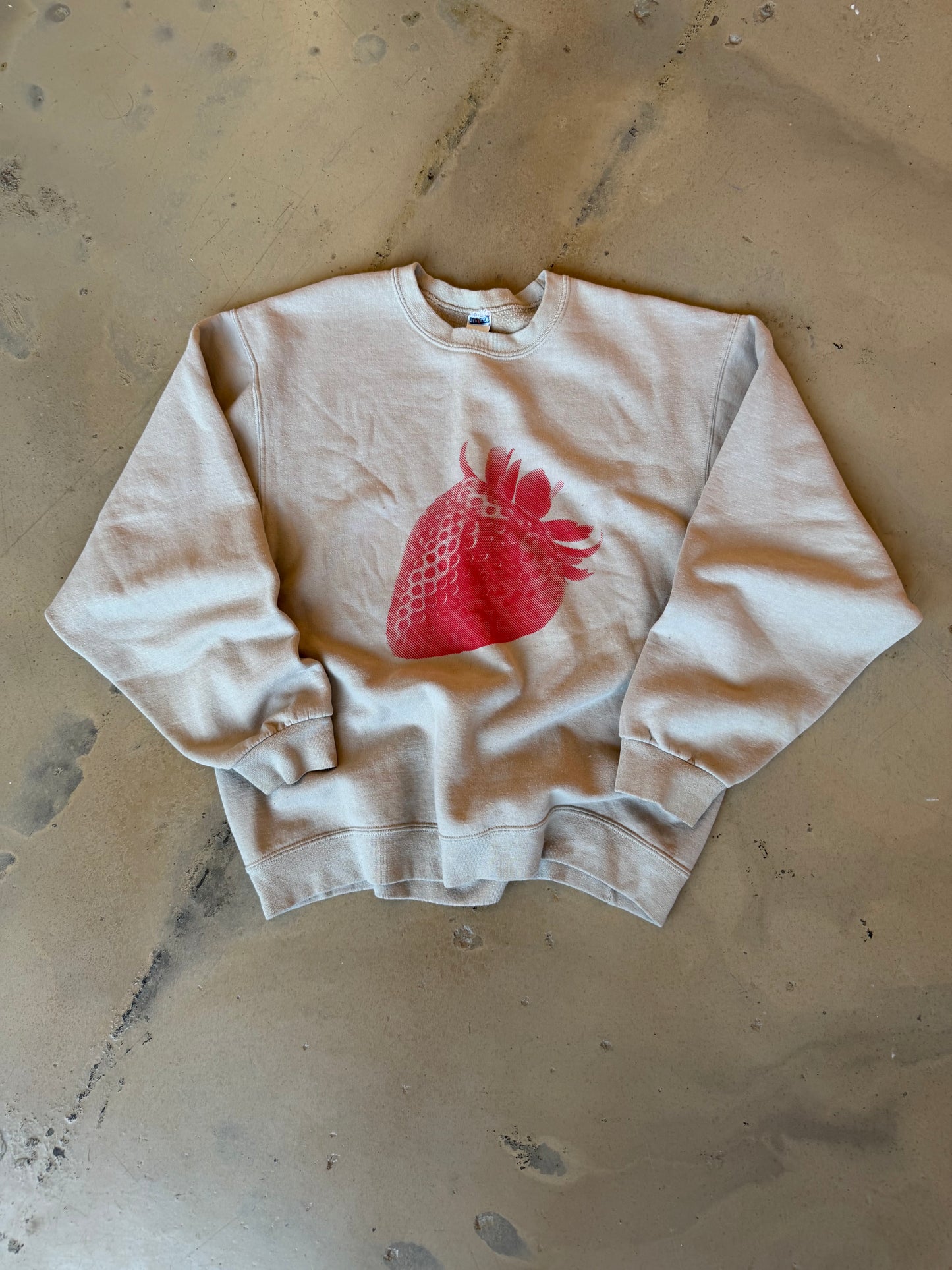 (L) Tan Strawberry Sweatshirt