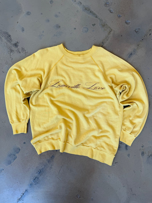 (M/L) Yellow Script Sweatshirt