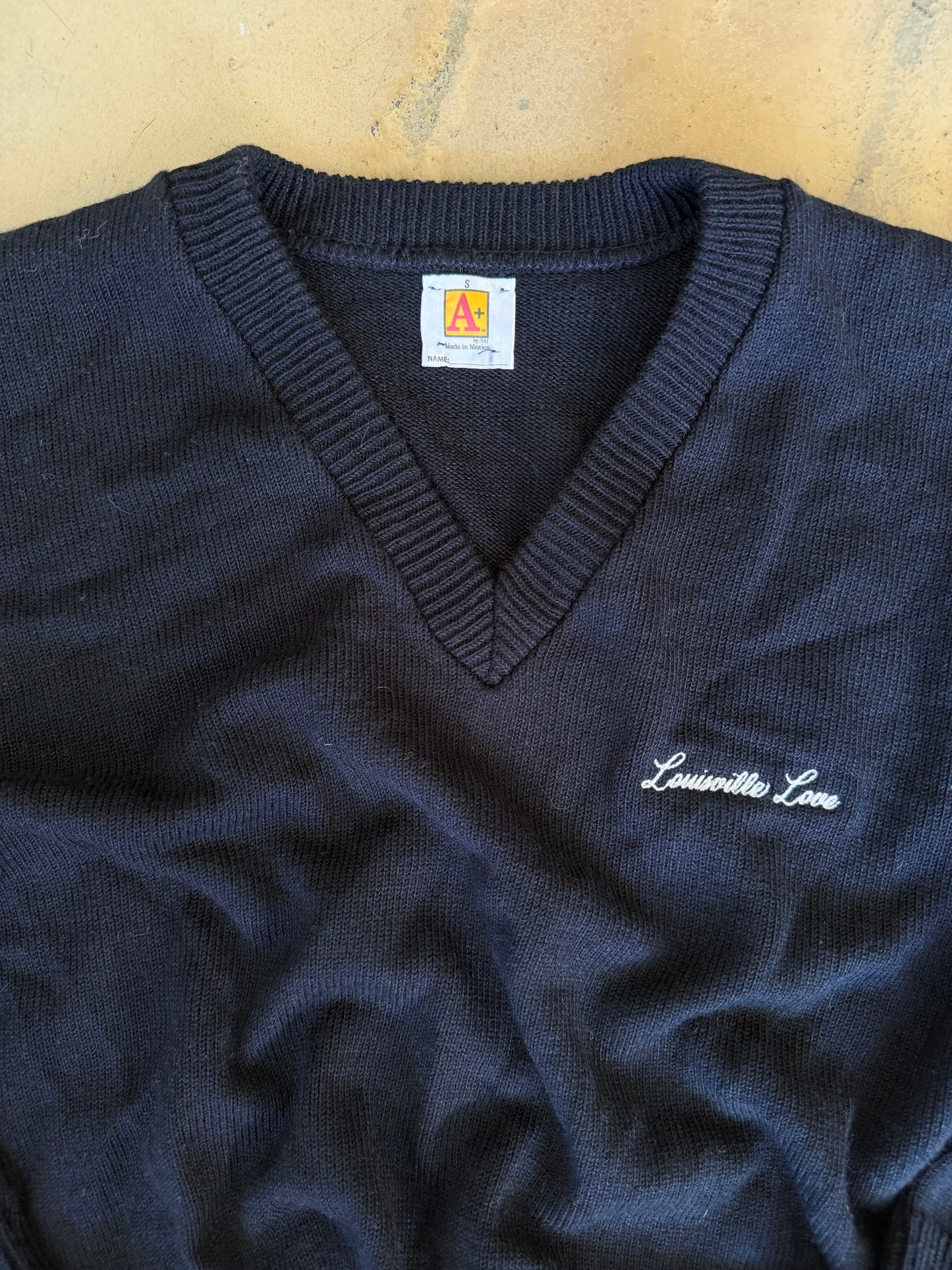 (S) Embroidered Black Sweater