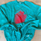 (L/XL) Strawberry Teal Sweatshirt