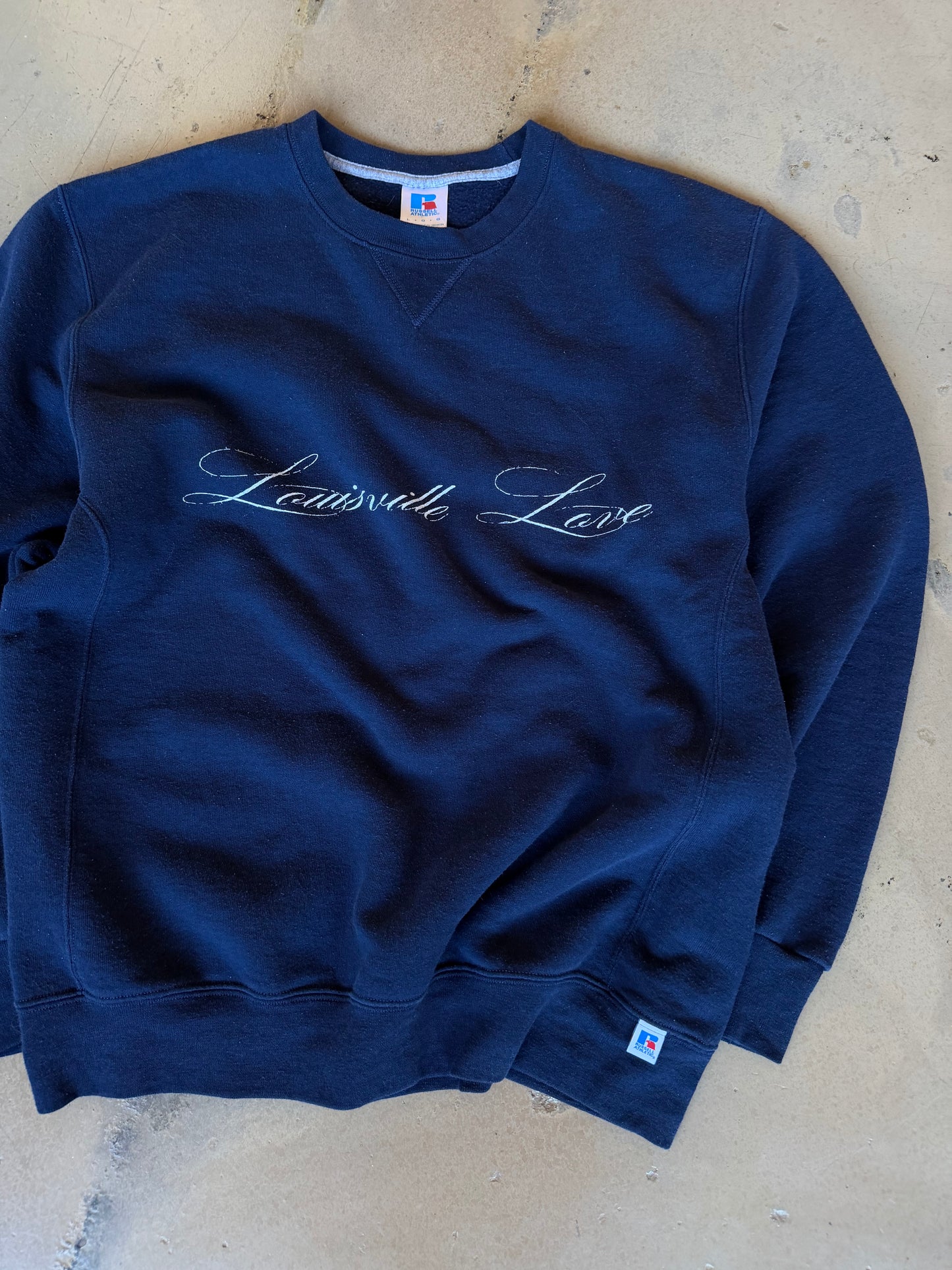 (L) Navy Script Sweatshirt