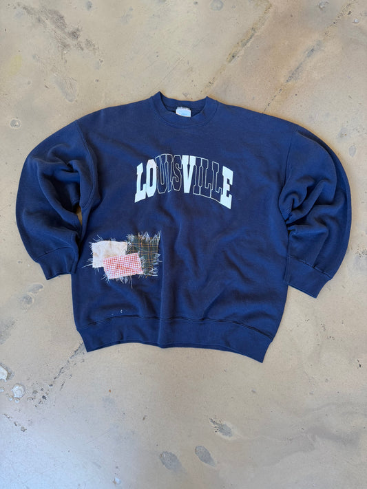 (L/XL) OG Classic Navy Patchwork Sweatshirt
