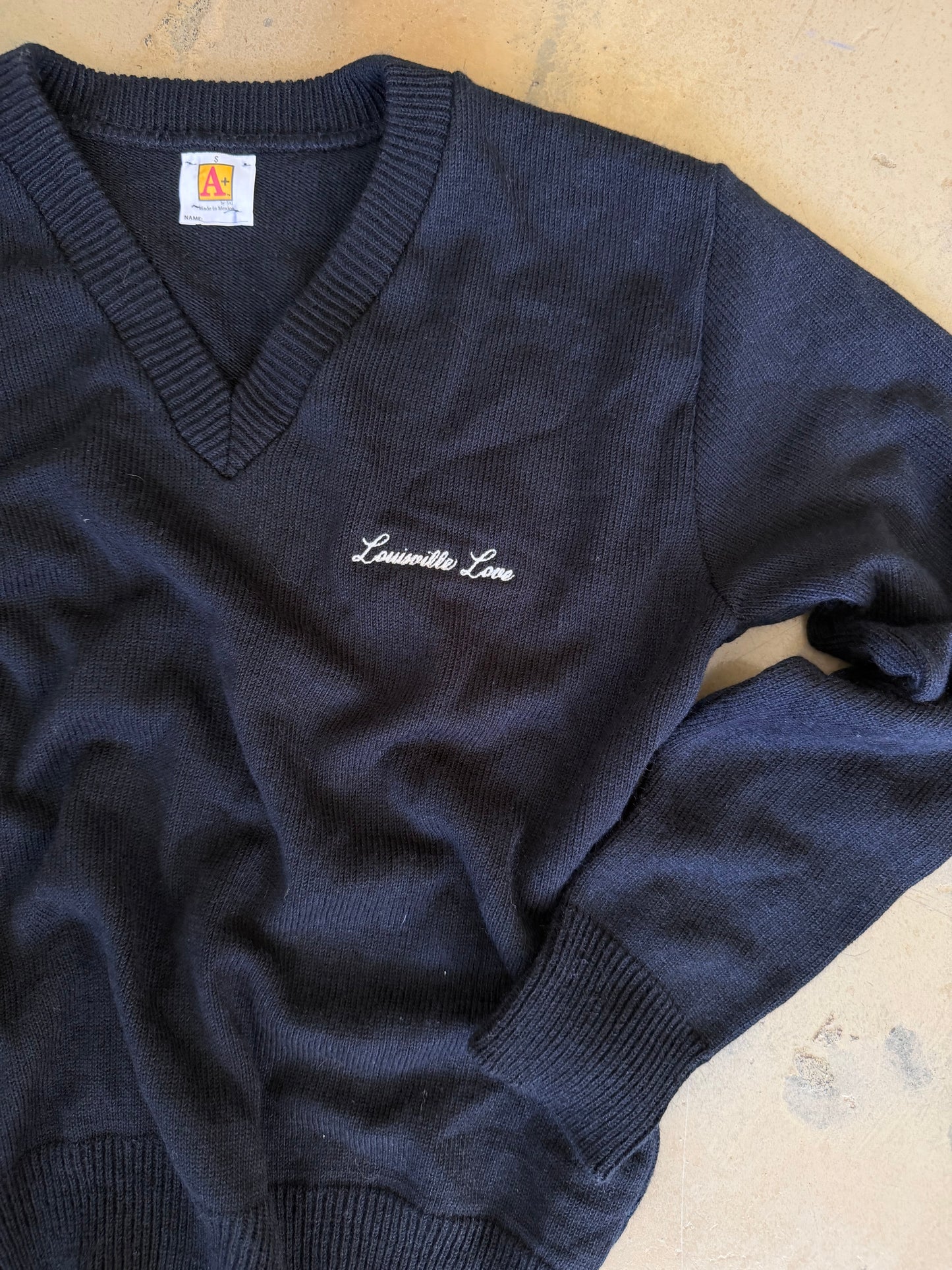 (S) Embroidered Black Sweater