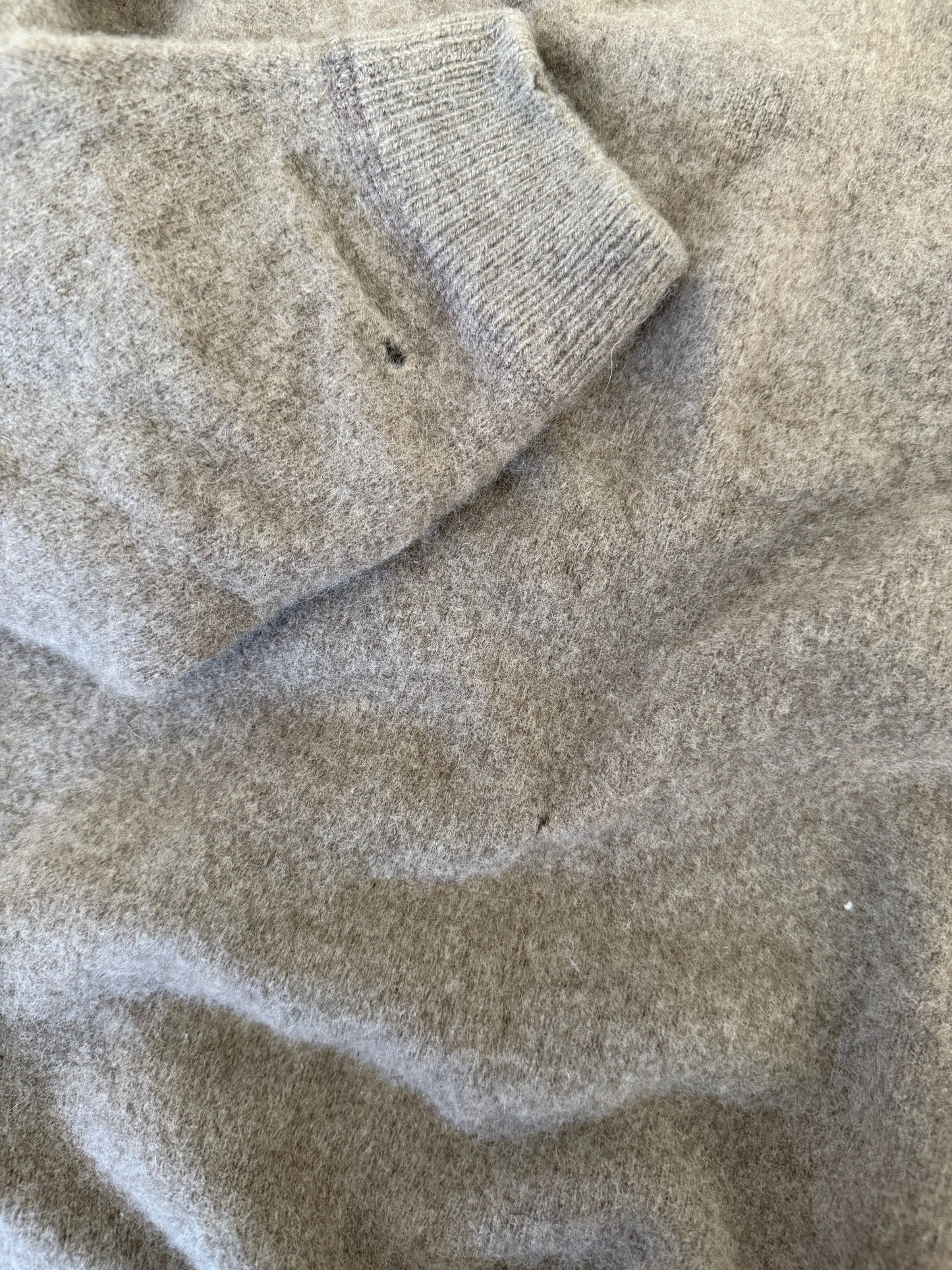 (S) Taupe Embroidered Sweater