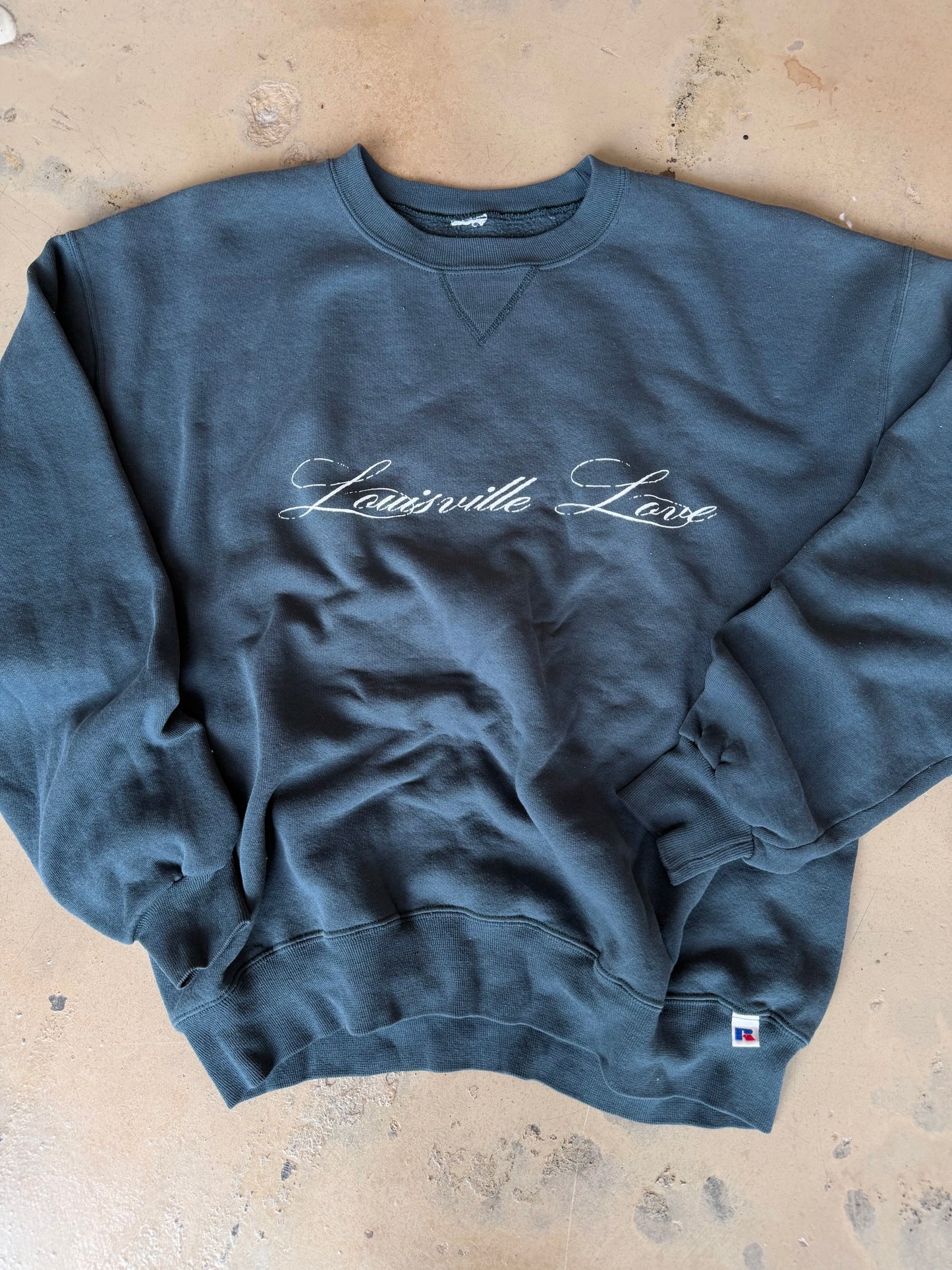(L/XL) Aqua Script Sweatshirt