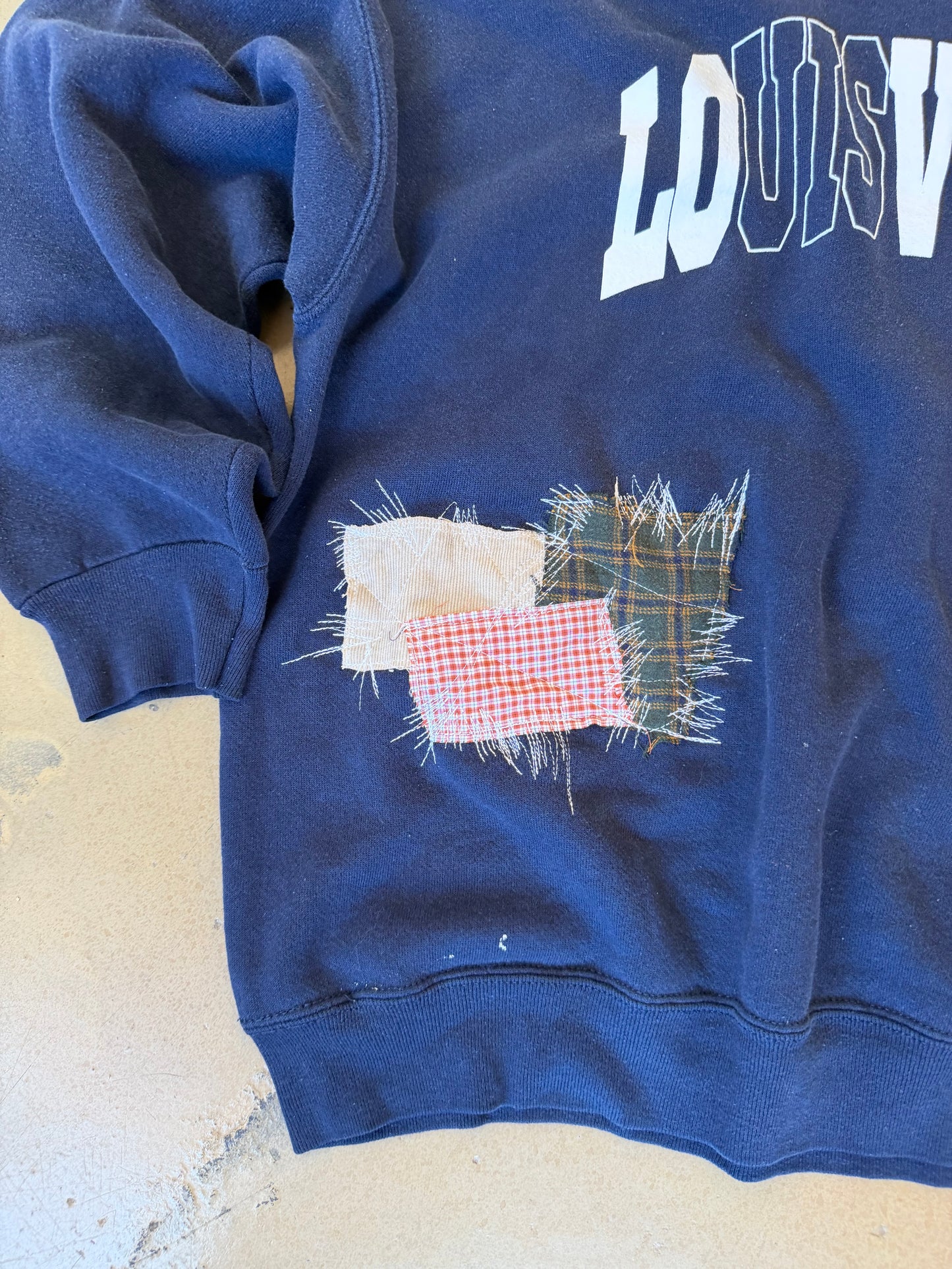 (L/XL) OG Classic Navy Patchwork Sweatshirt