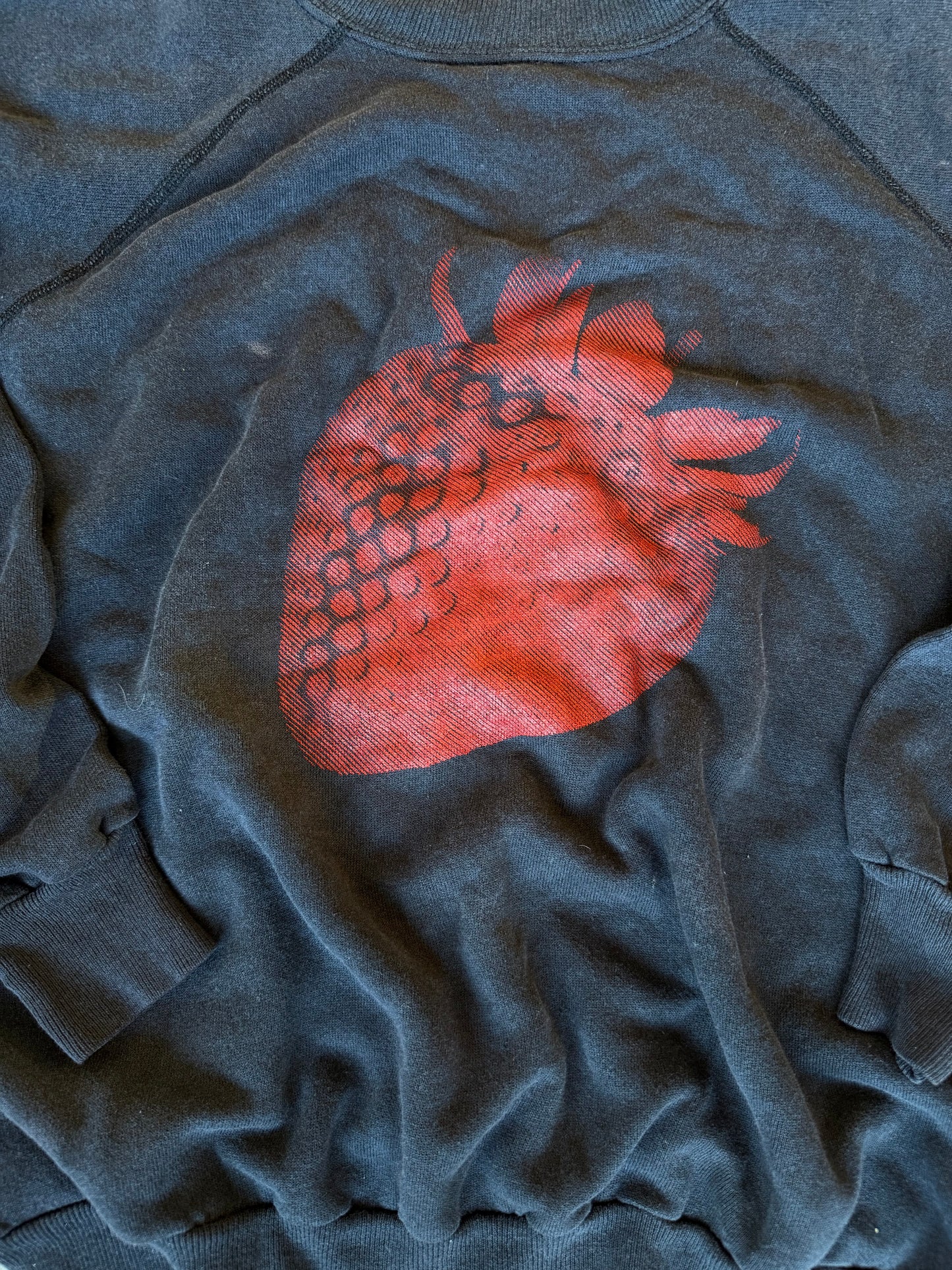 (M/L) Black Strawberry Sweatshirt