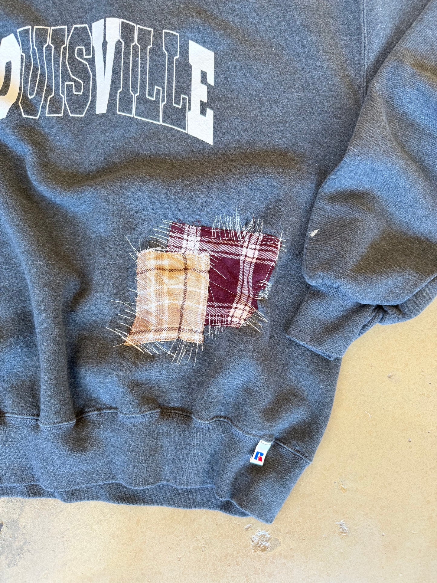 (L) OG Classic Dark Grey Patchwork Sweatshirt