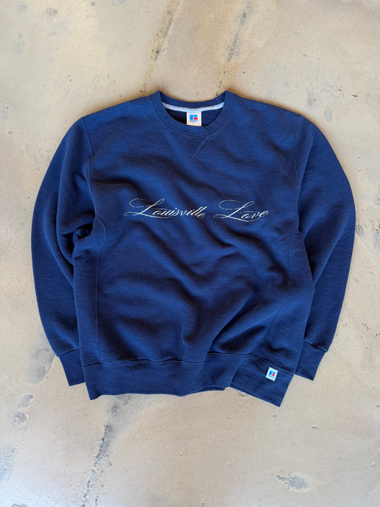 (L) Navy Script Sweatshirt