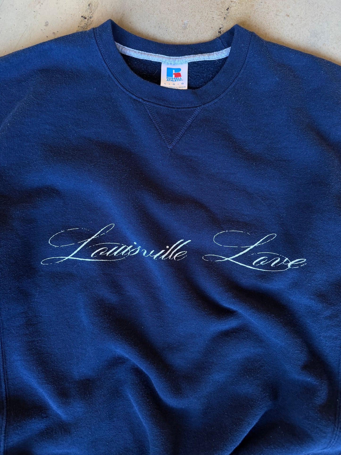 (L) Navy Script Sweatshirt