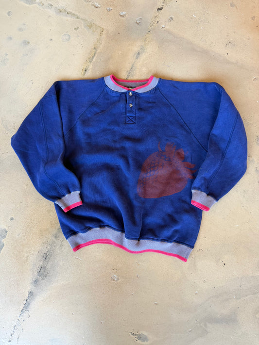 (L/XL) Blue Strawberry Sweatshirt