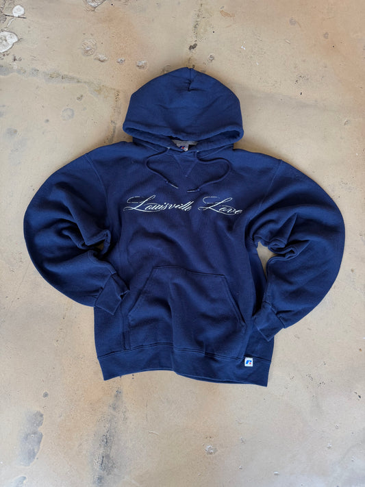 (M) Navy Script Hoodie