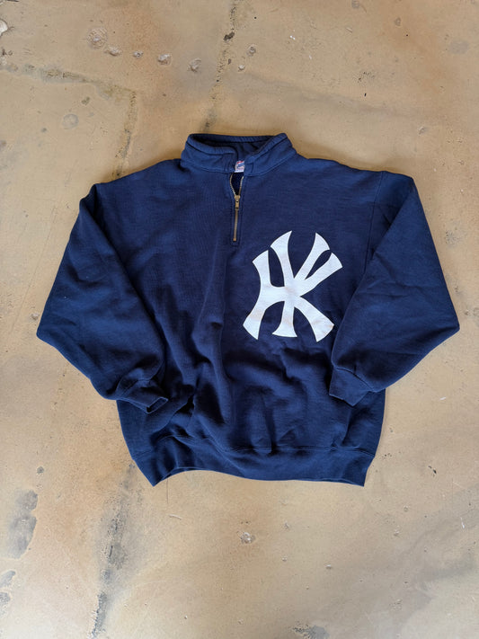 (L) Navy NYKY Quarter Zip Sweater