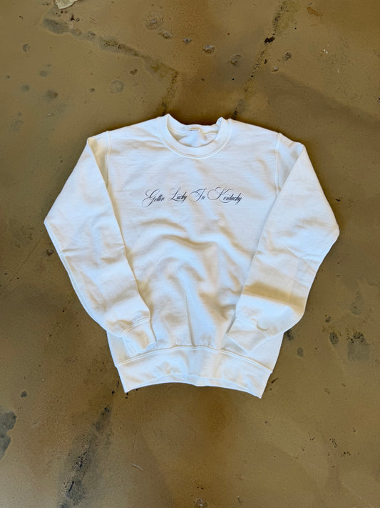 (XS/S) White Gettin Lucky Sweatshirt