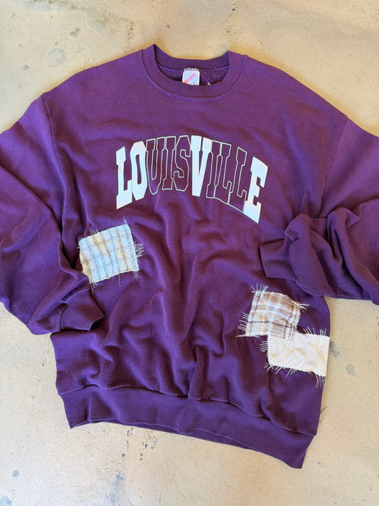 (M/L) OG Classic Patchwork Purple Sweatshirt