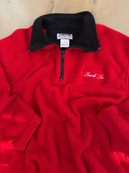 (L/XL) Red Embroidered Fleece Jacket