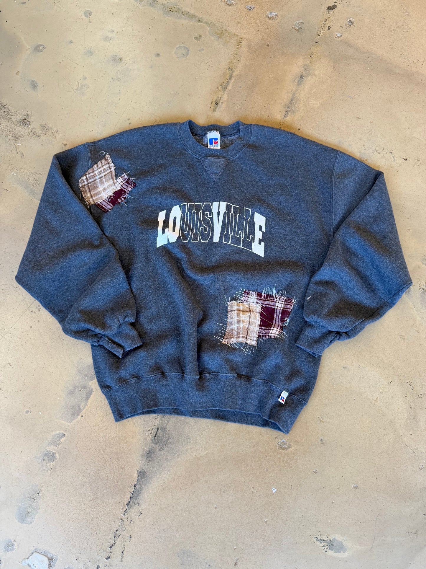 (L) OG Classic Dark Grey Patchwork Sweatshirt