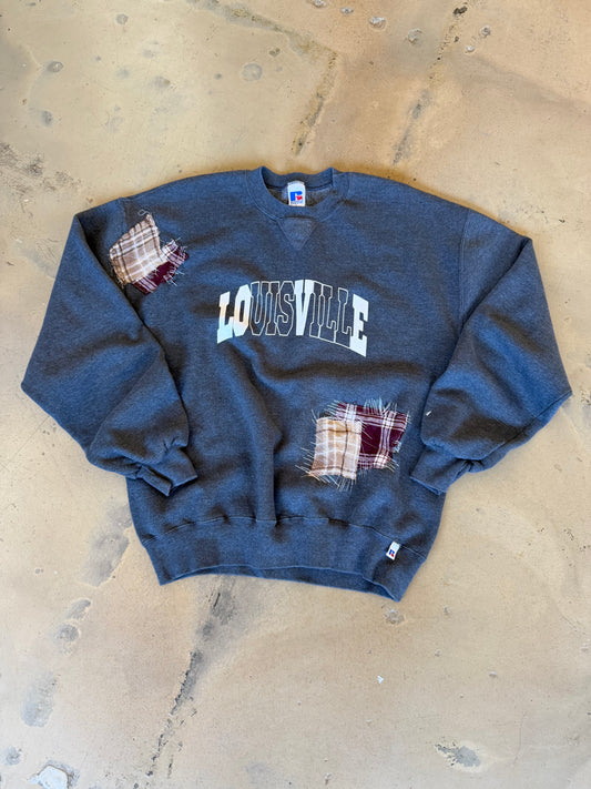 (L) OG Classic Dark Grey Patchwork Sweatshirt