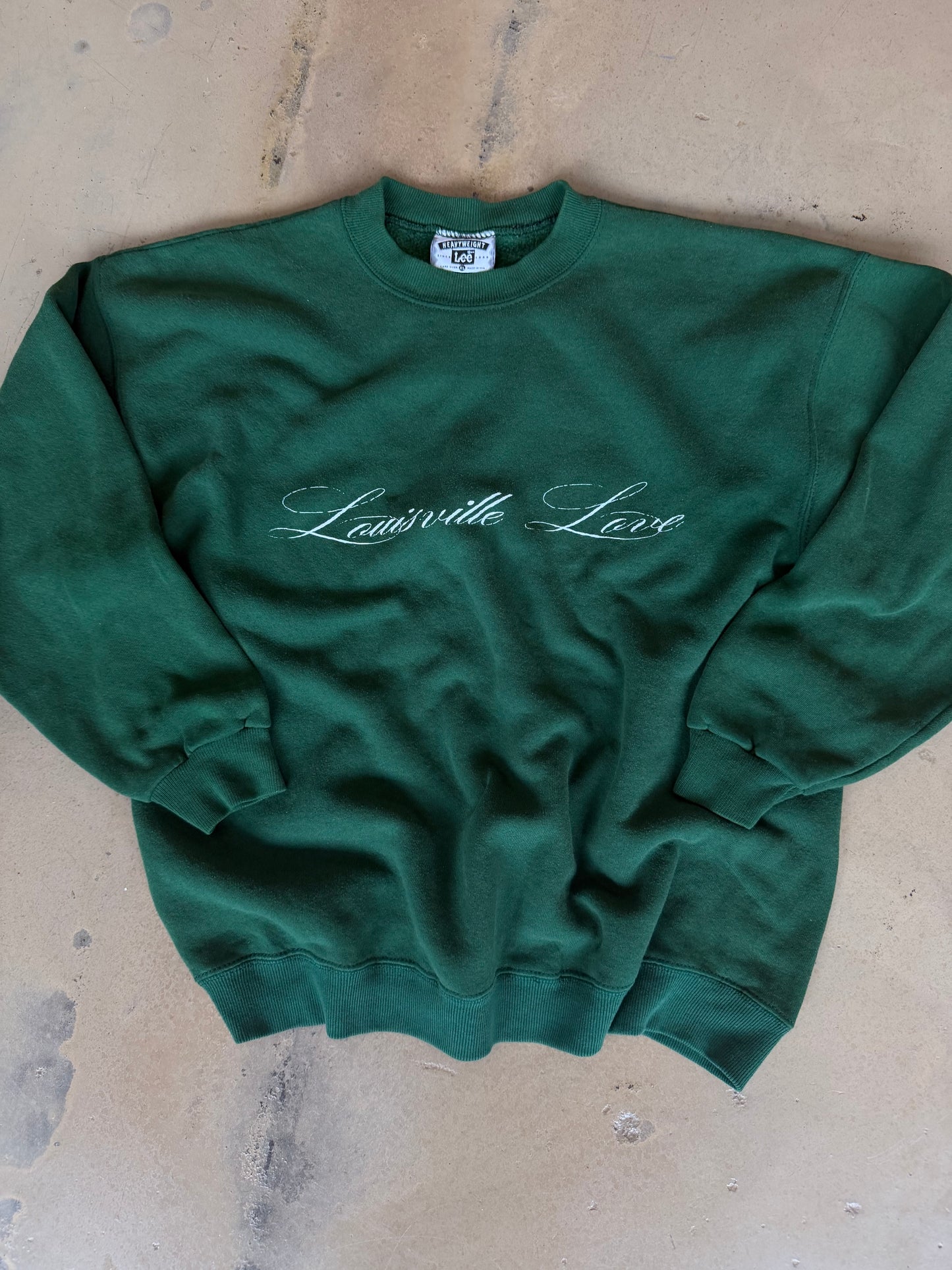 (L/XL) Green Script Sweatshirt