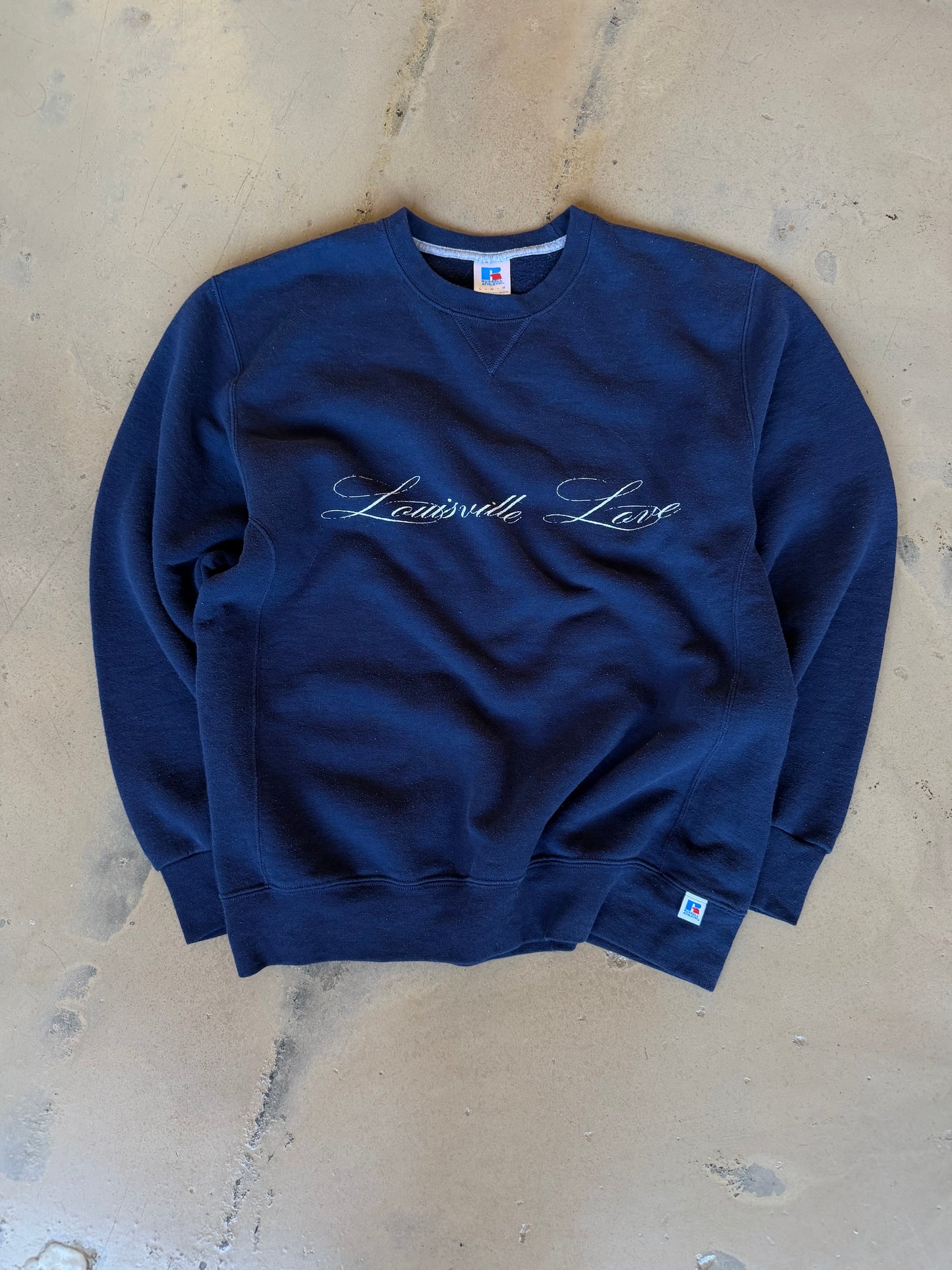 (L) Navy Script Sweatshirt