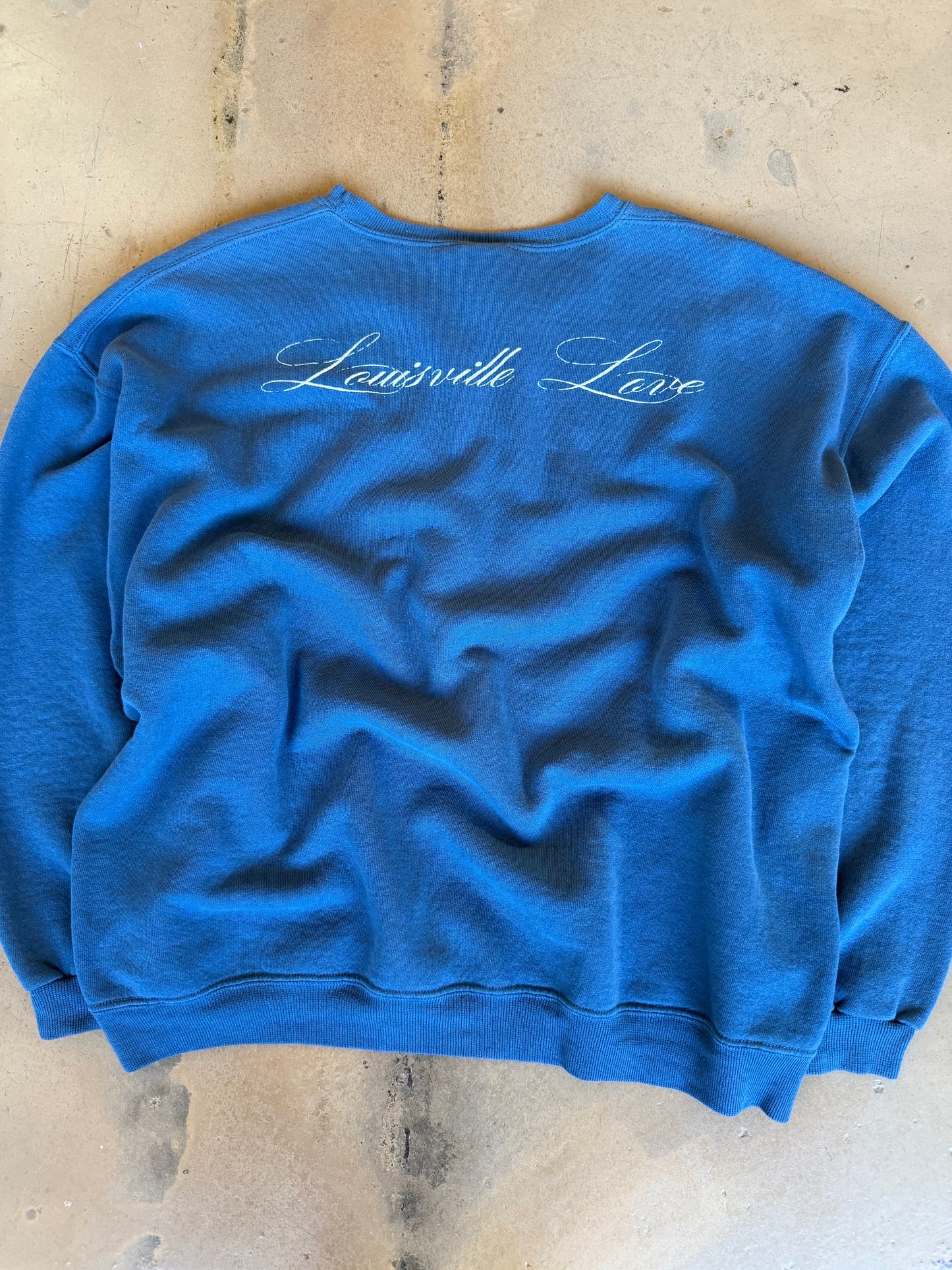 (L/XL) Blue Script Sweatshirt