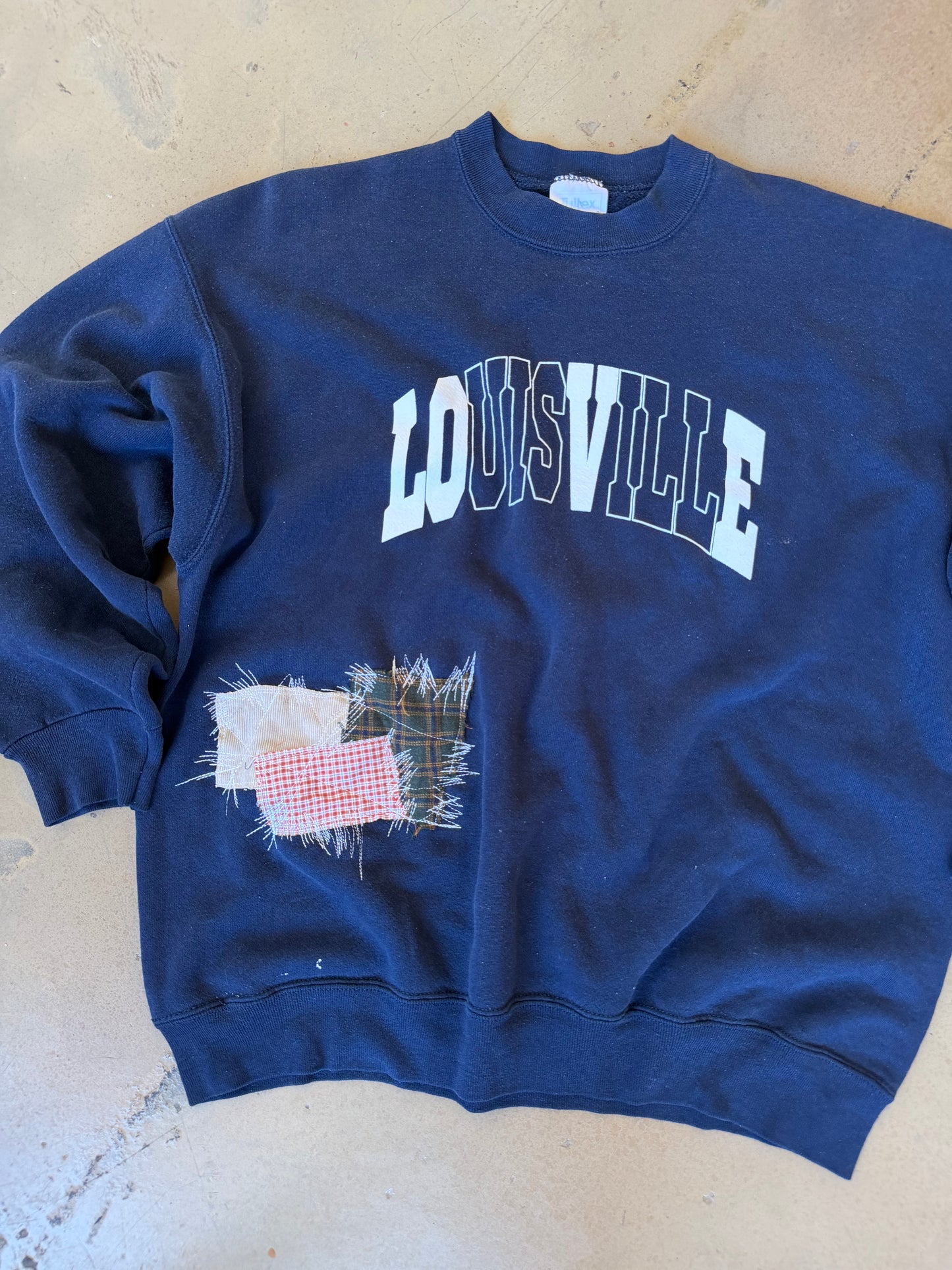 (L/XL) OG Classic Navy Patchwork Sweatshirt