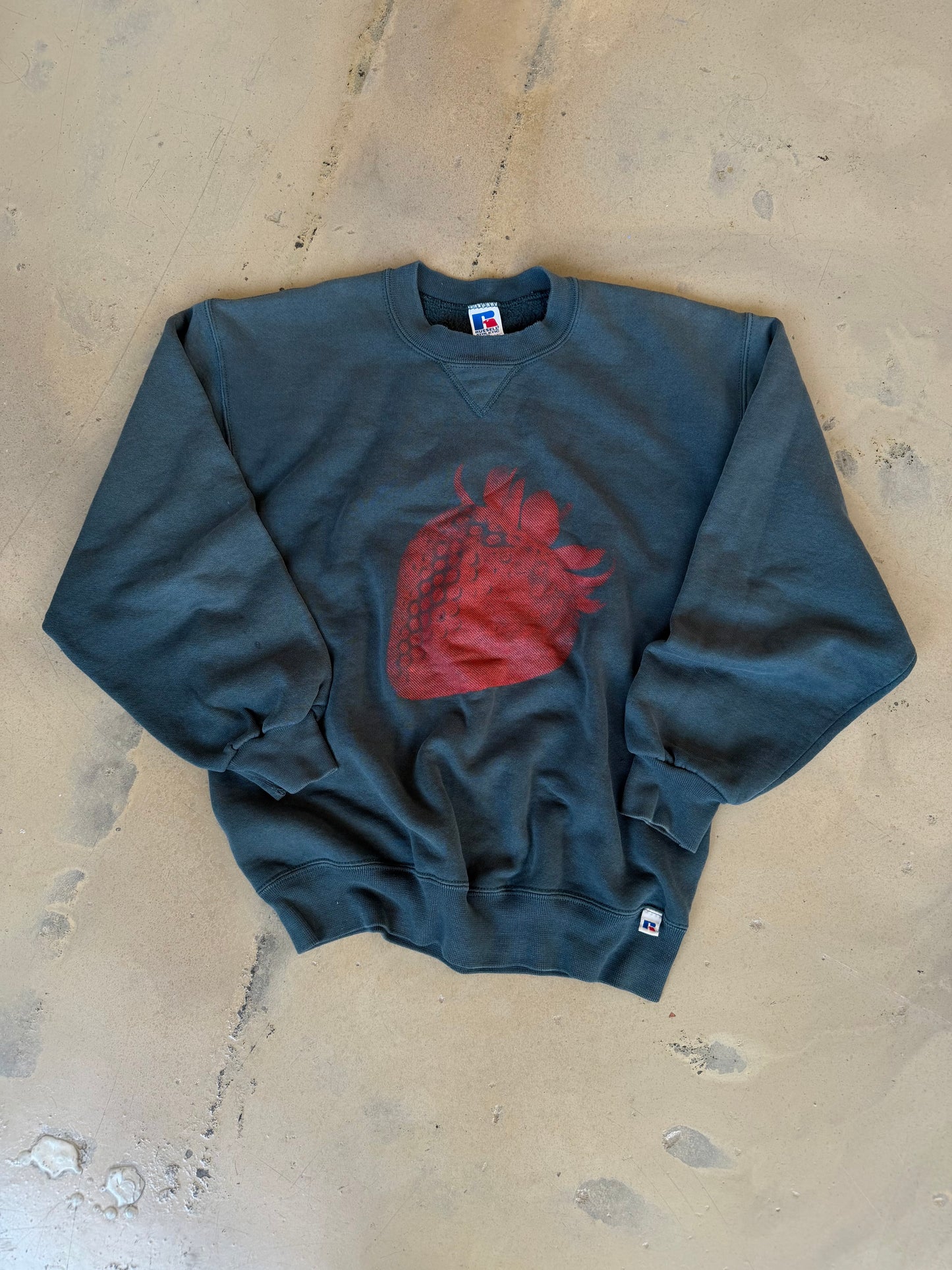 (M) Dark Green Strawberry Sweatshirt