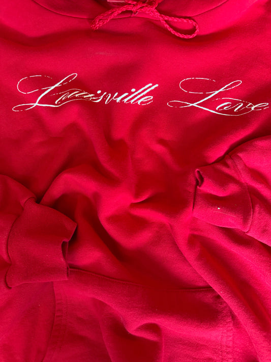 (L/XL) Red Script Hoodie