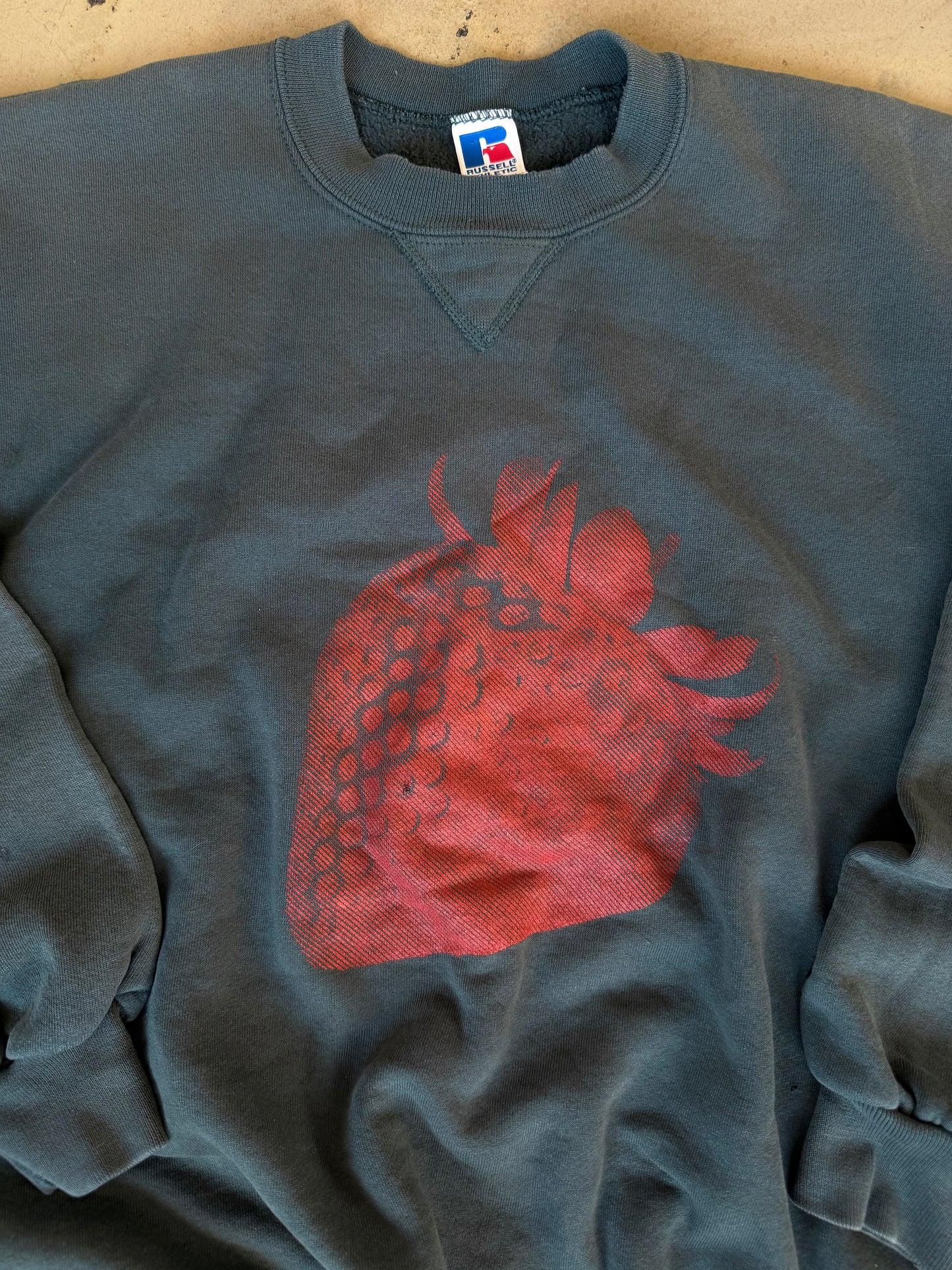 (M) Dark Green Strawberry Sweatshirt