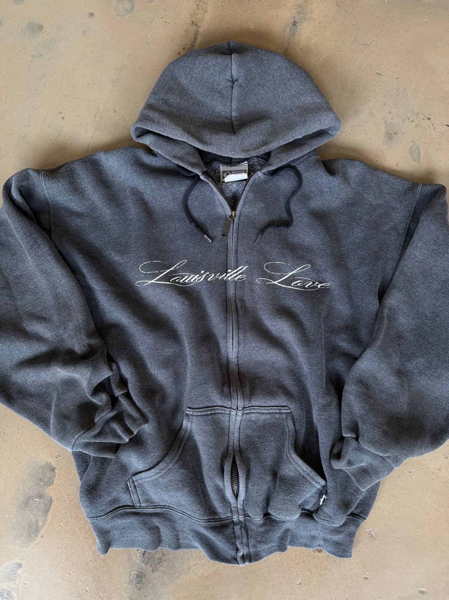 (L) Grey Script Hoodie