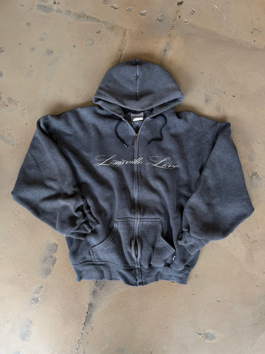 (L) Grey Script Hoodie