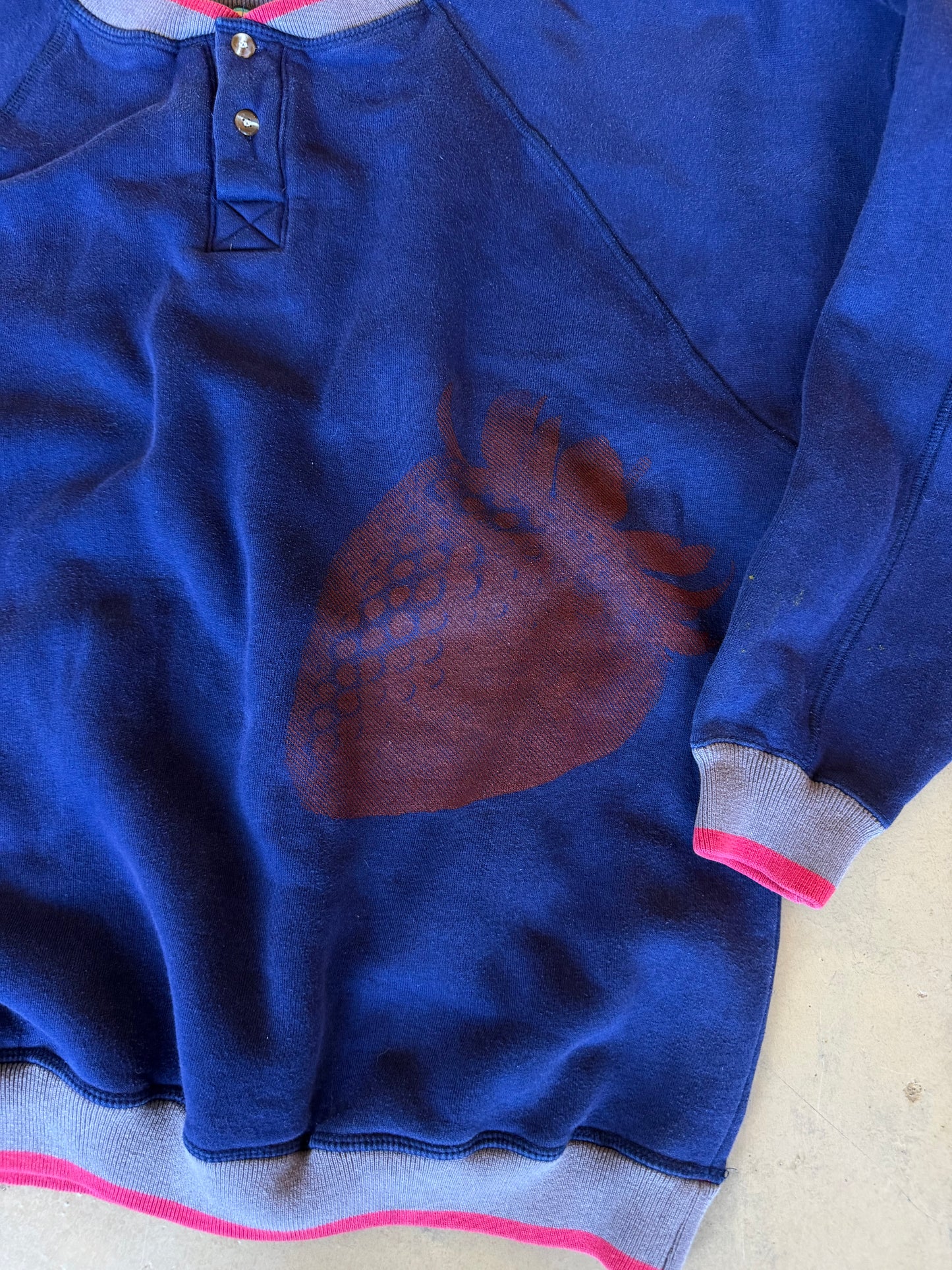 (L/XL) Blue Strawberry Sweatshirt