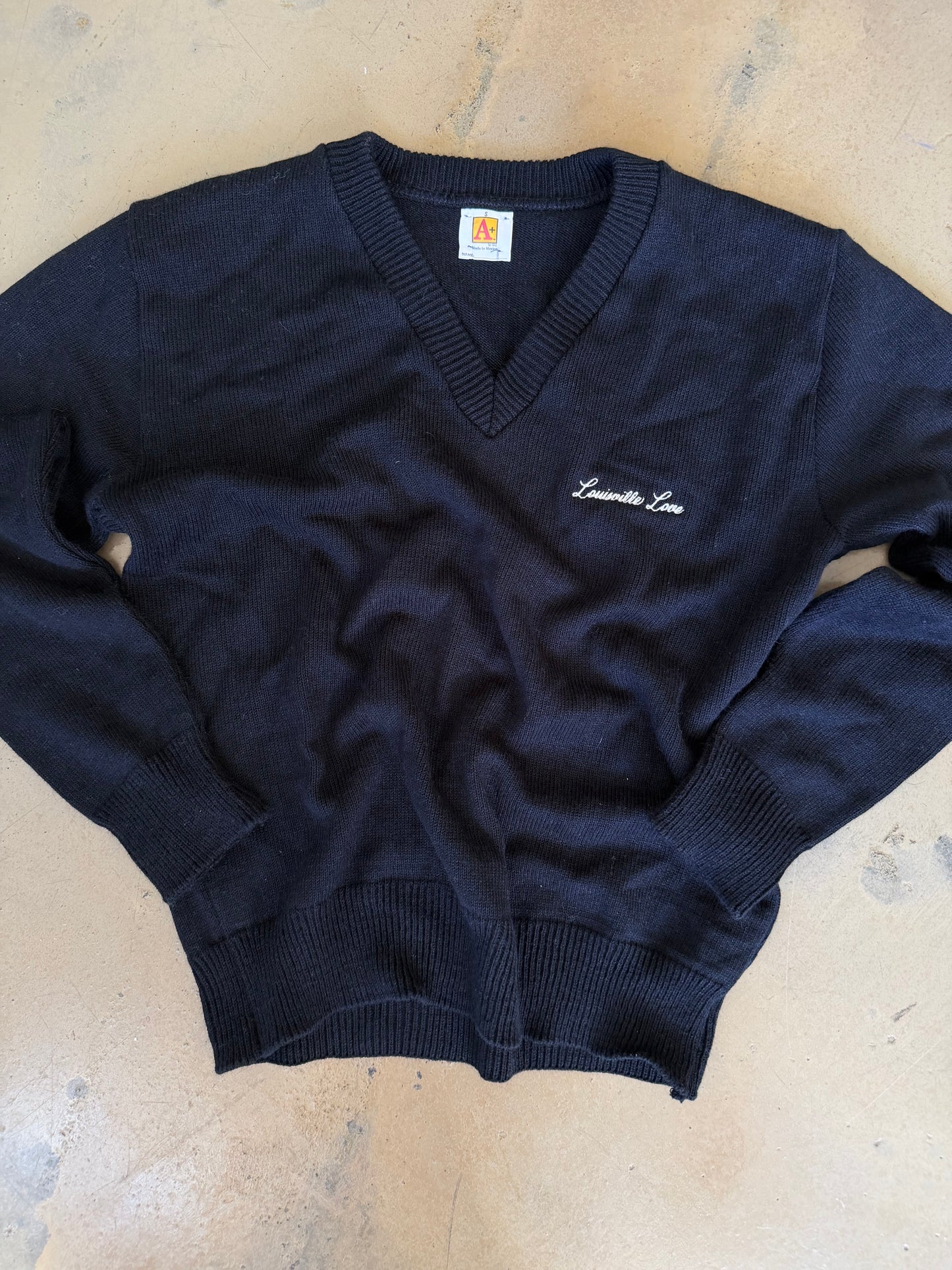 (S) Embroidered Black Sweater