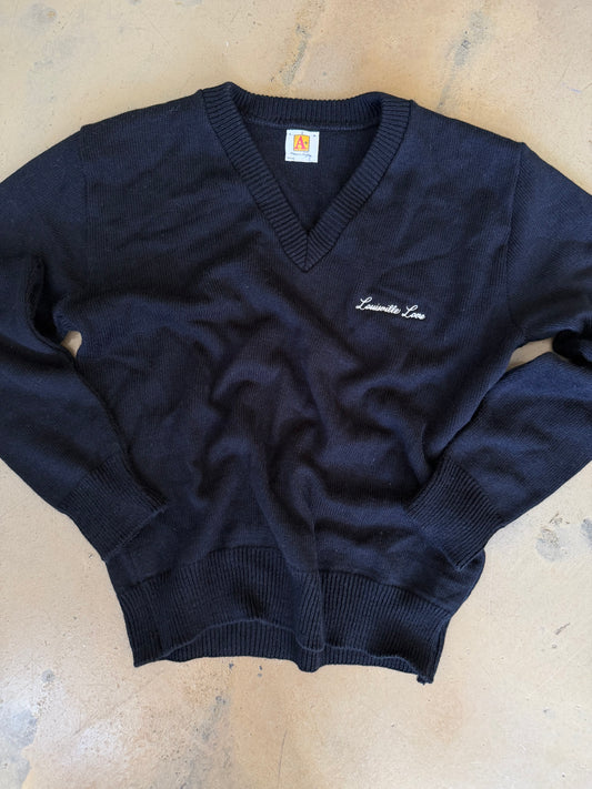 (S) Embroidered Black Sweater