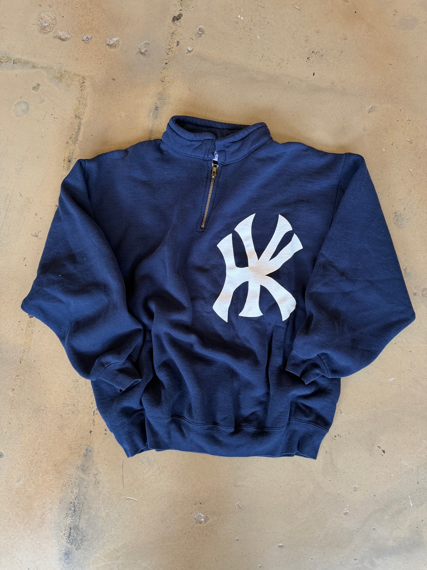 (L) Navy NYKY Quarter Zip Sweater