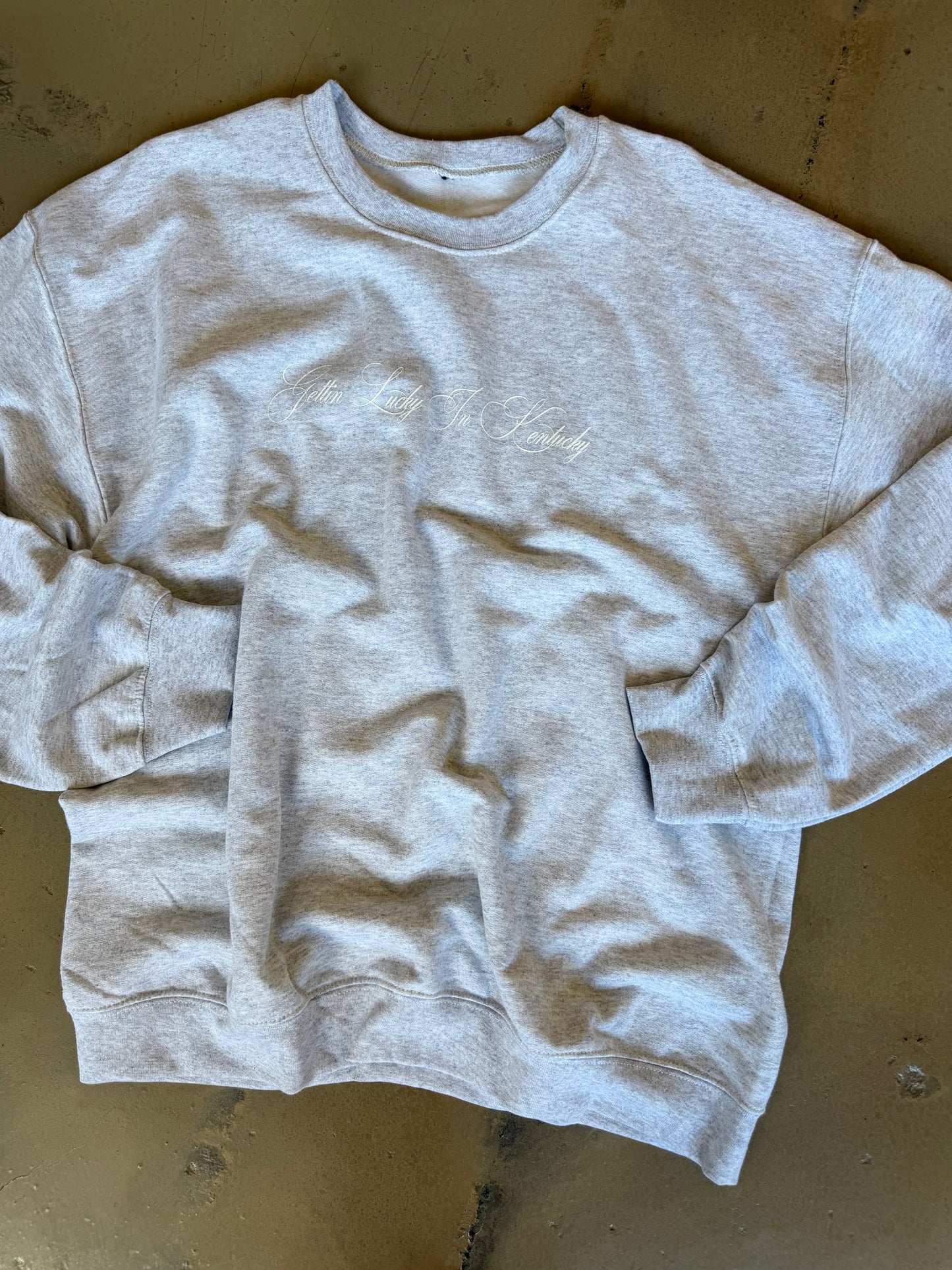 (M/L) Grey Gettin Lucky Sweatshirt