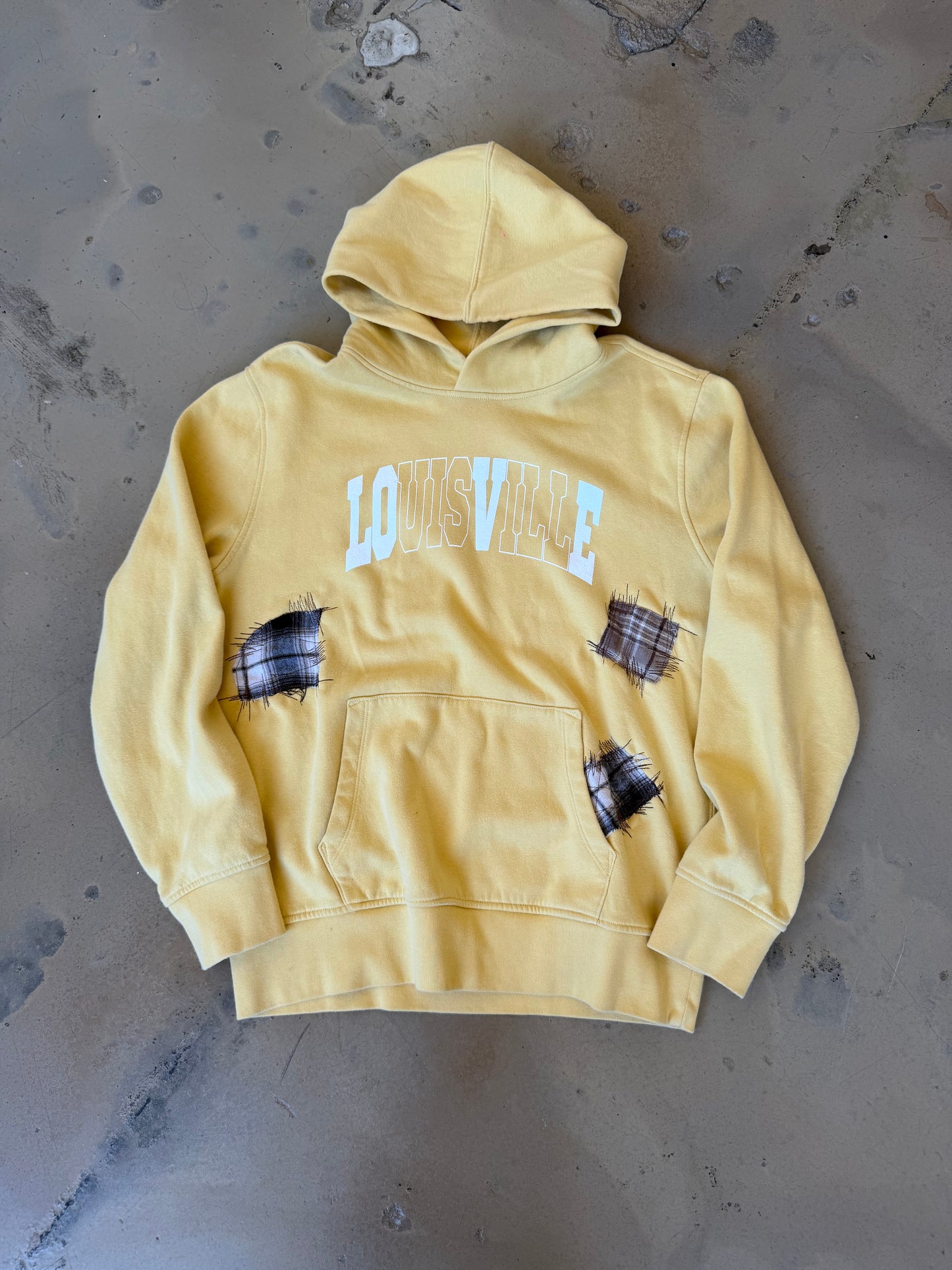 (M/L) OG Classic Patchwork Yellow Hoodie