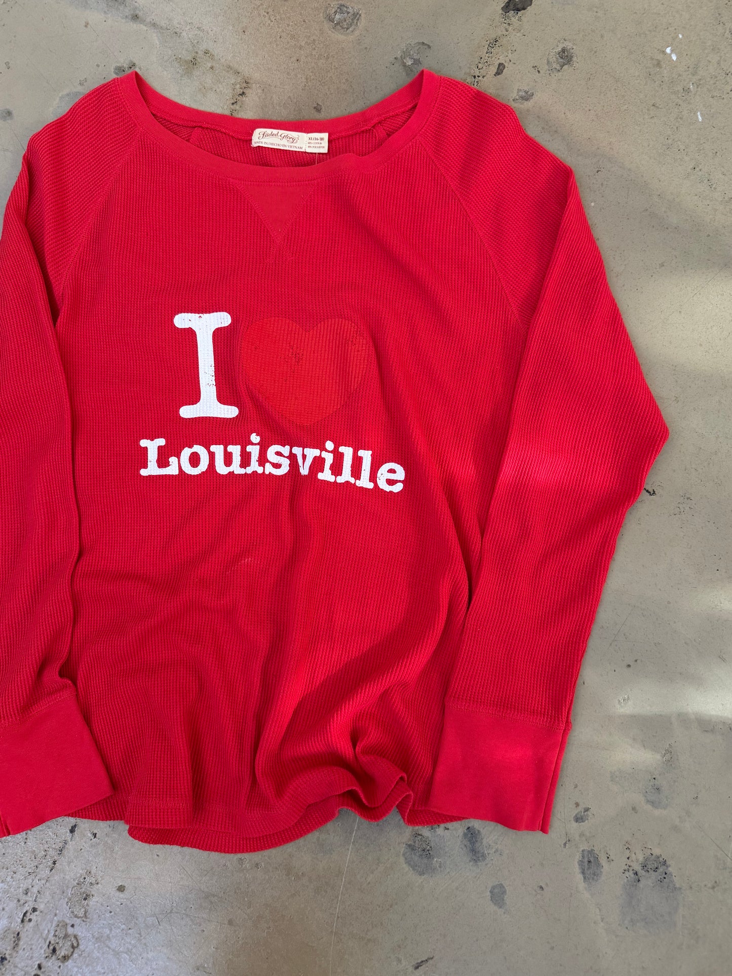 (Women’s L/XL) I Love Lou Thermal Sweatshirt