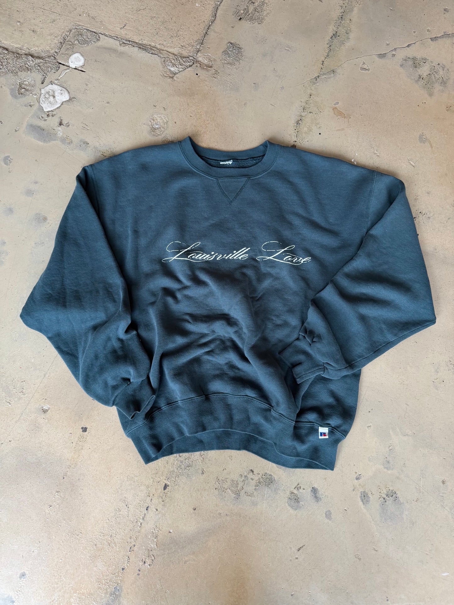 (L/XL) Aqua Script Sweatshirt