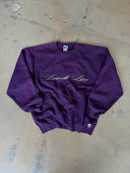 (M) Purple Script Sweatshirt