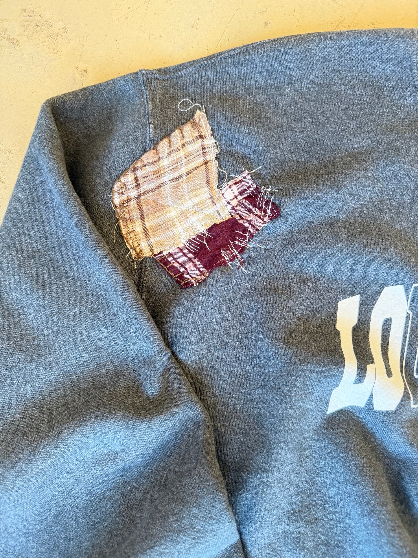 (L) OG Classic Dark Grey Patchwork Sweatshirt