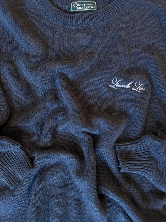 (L/XL) Embroidered Charcoal Sweater