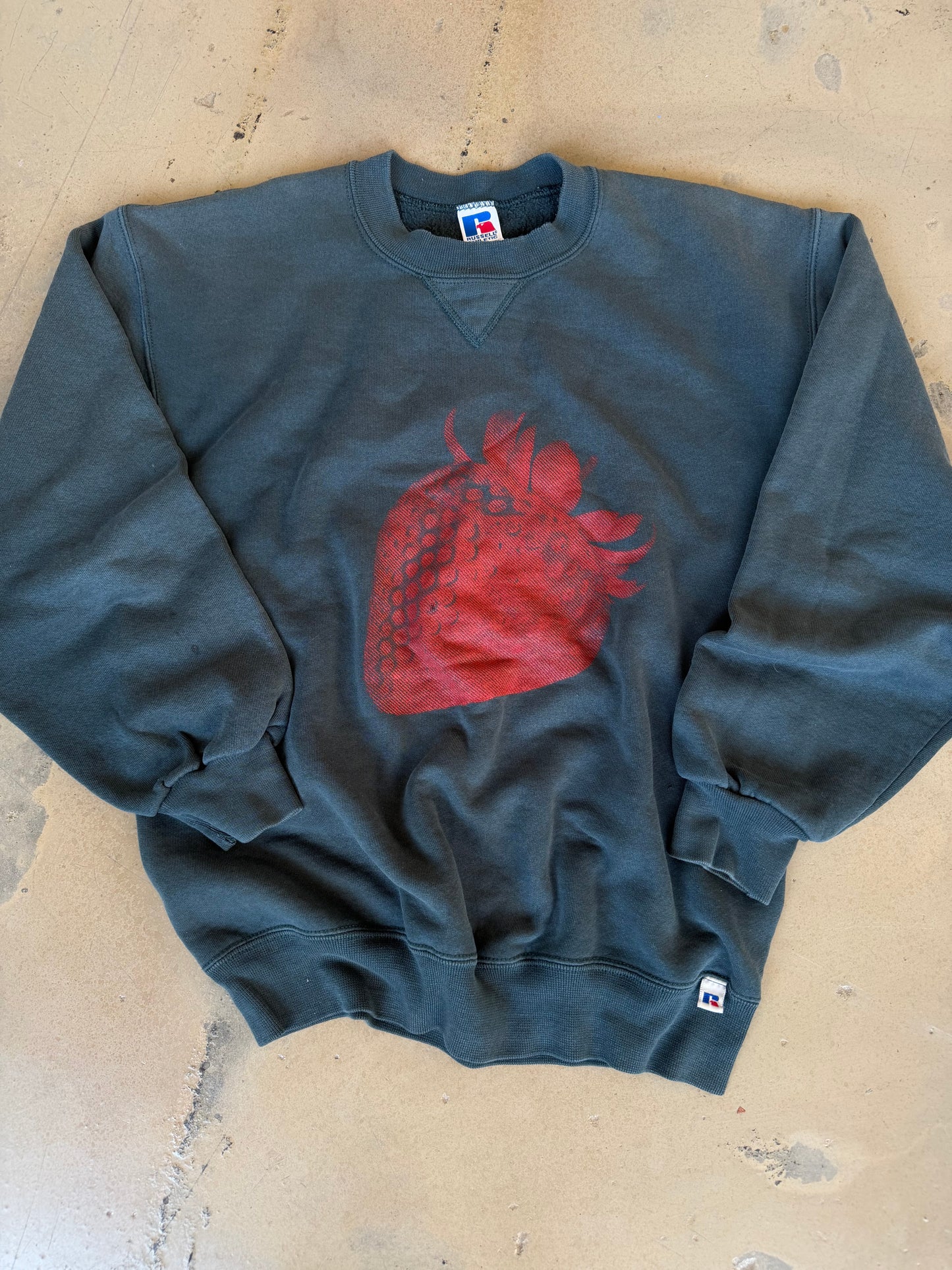 (M) Dark Green Strawberry Sweatshirt