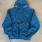 (L) Embroidered Blue Hoodie