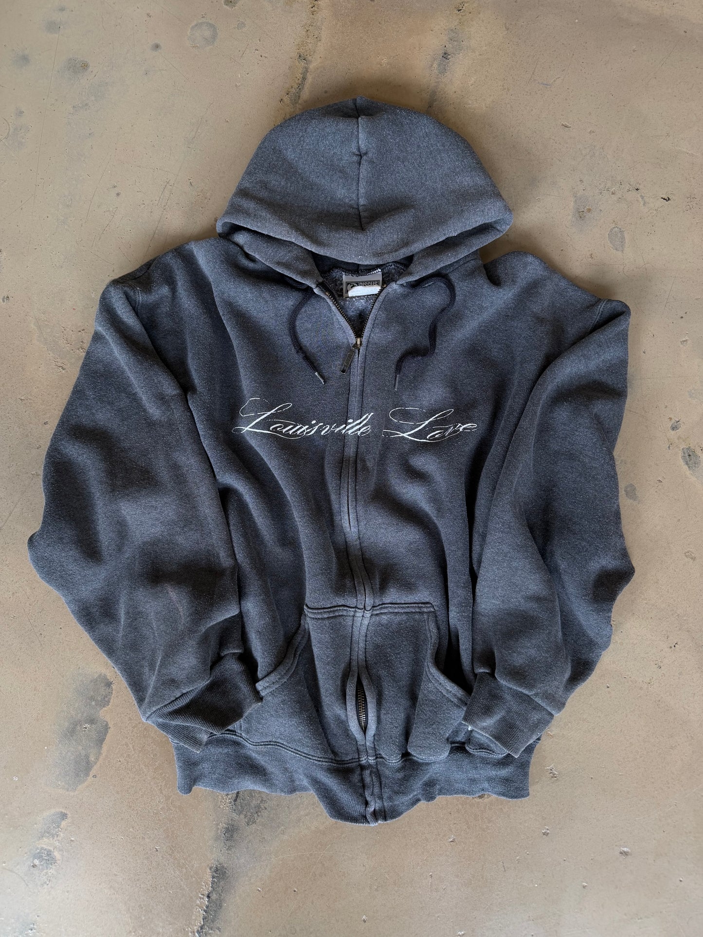 (L) Grey Script Hoodie